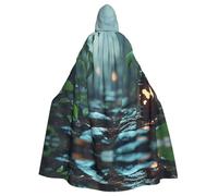 QJKFDHG Poncho personalizado único, sudadera con capucha pesada para mujeres y hombres, perfecto para Halloween, cosplay y fiestas, bosque olvidado