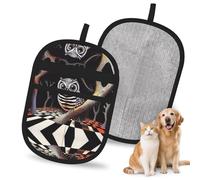 QJKFDHG The Glowing White Owl - Guantes electrostáticos para depilación de mascotas, cepillo mágico reutilizable para pelo de perro y gato, removedor de pelo para sofá, alfombra, asiento de coche y