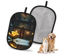 QJKFDHG The Rose in the Fairy Tale World - Guantes electrostáticos para depilación de mascotas, cepillo mágico reutilizable para pelo de perro y gato, removedor de pelo para sofá, alfombra, asiento de
