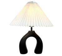 QJRGUY 17.2" Ceramic Touch Desk Lamp, 3-Way Dimmable, Included, Pure White Pleated Lampshade, Home Decor Suitable for Living Room, Dormitory, Office,