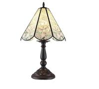 QJRGUY 18.05" Vintage Table Lamp, Metal Base Glass Lampshade, with Control, Bedroom Home Decoration Suitable for Living Room, Dormitory, Office,(Black)