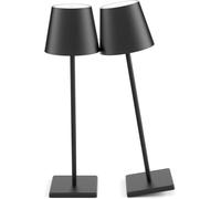 QJRGUY 2-Pack Portable Table Lamp - Rechargeable Battery, Adjustable Dimming, Warm White Light, Black for Living Room and Bedroom