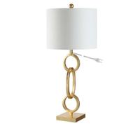 QJRGUY 29.5" Table Lamp with Stylish Metal Base and LED Bedroom, Office, Desk, Nightstand Suitable for Living Room, Dormitory, Office,(Gold)