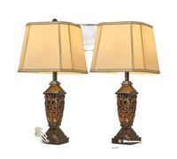 QJRGUY 29.5" Touch Sensitive Table Lamp with Dual USB Ports, Bronze Finish - Perfect for Living Room and Bedroom (Warm White, Natural Light)