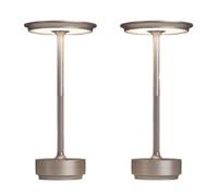 QJRGUY 5x5x11 Inch Rechargeable Cordless Table Lamp with Memory Function - Brown, Silver & Pink (Pink-2)