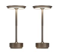 QJRGUY 5x5x11 Inch Rechargeable Cordless Table Lamp with Memory Function - Brown, Silver & Pink (Pink-2)