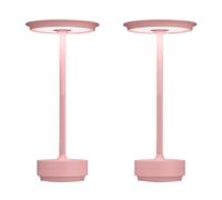 QJRGUY 5x5x11 Inch Rechargeable Cordless Table Lamp with Memory Function - Brown, Silver & Pink (Pink-2)
