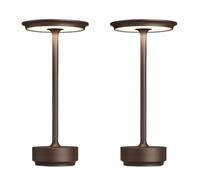 QJRGUY 5x5x11 Inch Rechargeable Cordless Table Lamp with Memory Function - Brown, Silver & Pink (Pink-2)