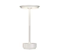 QJRGUY Compact Rechargeable Desk Lamp, 3-Color Stepless Dimming, Memory Function Included for Home or Outdoor Use (White)