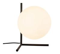 QJRGUY Compact White Glass Lamp with Metal Base for Various Spaces - Vintage, Study & Bedside Table