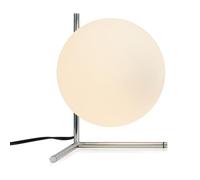 QJRGUY Compact White Glass Lamp with Metal Base for Various Spaces - Vintage, Study & Bedside Table
