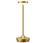 QJRGUY Cordless, Portable, Waterproof LED Desk Lamp, Rechargeable, 3-Color Stepless Dimming, Dining Bedroom, Camping Suitable for Living Room, Dormitory, Office,(Gold)