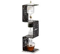 QJRGUY Filtered Creative Siphon Coffee Maker, Cold Brew with Acrylic Stand, Glass Drip Tower Iced for Home Office, Black Flowing