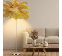 QJRGUY Fluffy Ostrich Feather Floor Lamp - Versatile Color Options for Various Spaces