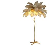 QJRGUY Inch Resin Feather 35 Pieces Real Ostrich Feathers, Floor Lamp Bedroom and Office Suitable for Living Room, Dormitory, Office,(Ostrich Color)