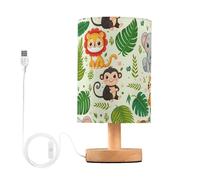 QJRGUY LED Table Lamp Solid Wood Base and Linen Lampshade with USB Port Bedroom Nightstand, Suitable for Living Room, Dormitory, Office,(Beige10)
