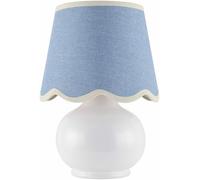 QJRGUY Luxury Ceramic Nightstand Lamp with Cotton Shade - & Bohemian Style