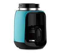 QJRGUY Machine, 6 Cup Travel Maker with Coffee Grinder and Glass Carafe Permanent Reusable Filter Anti-Drip System, 600W