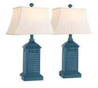 QJRGUY Nautical Coastal Resin Table Lamp with Dual USB Ports and AC Outlet for Bedroom Home Decor (Brown)