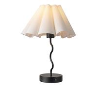 QJRGUY Pleated Table Lamp Set, Ceramic Base Linen Shade, Bedroom & Living Room Decor, Home Office Gift (Burlywood)