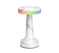 QJRGUY Portable LED Table with Touch Sensor, 3 Brightness Levels, Rechargeable Battery, Kids Night Light, Bedside Lamp Suitable for Living Room, Dormitory, Office,(X-RGB-White Marble)