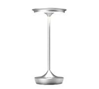 QJRGUY Portable Rechargeable LED Table Lamp, 3-Color Stepless Dimming, with Memory Function, Outdoor/Dining/Yard/Restaurant Suitable for Living Room, Dormitory, Office,(Sliver 1Pack)