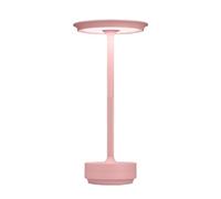 QJRGUY Rechargeable Portable Table Lamp - 3-Color Stepless Dimming with Memory, Pink for Living Room and Dormitory (1 Pack)
