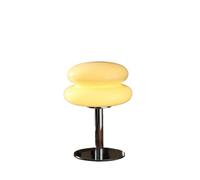 QJRGUY Tart-Shaped Glass Table Lamp, Elegant, Dimmable, Versatile and Stylish (Cream)