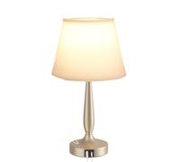 QJRGUY Touch Desk Small Bedside Lamp with USB C Charging Port, Three-Way Dimmable, Bedroom Office Suitable for Living Room, Dormitory, Office,(White Shade+Champagne Gold Base)