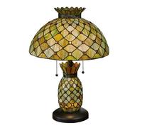 QJRGUY Unique Pineapple-Shaped Table Lamp, Hand-Made Stained Glass, Bedroom, Desk Theme Decoration Suitable for Living Room, Dormitory, Office,