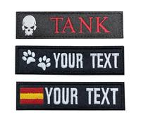 QJS PATCH Parche de nombre personalizado etiqueta personalizada, militar táctico del ejército bordado insignia de moral para mochilas, uniformes, chaquetas (A)