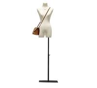 QJSZMEI Maniquí Busto de Señoras, Ajustable Altura Maniqui Costura Mujer con Base de Metal Rectángulo, Maniquí Torso Femenino para Exhibición de Escaparate (Color : White, Tamaño : B)