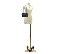 QJSZMEI Maniqui Costura Mujer, Altura Ajustable Maniquí Busto de Señoras con Metal Base, Maniquí Torso Femenino para Ropa Vestir Exhibición de Joyas Escaparate (Color : White, Tamaño : A)