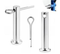 qjuwhua 16 unidades M5 Pernos con conector de resorte 5 mm x 50 mm, perno de seguridad con pasador de chaveta, acero galvanizado, pasadores de un orificio de cabeza de horquilla, pernos de horquilla