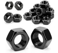 qjuwhua 60 tuercas M6 de acero inoxidable A2 V2A, tuercas hexagonales negras DIN 934, tuercas hexagonales inoxidables para tornillos, arandelas, barras roscadas, elementos de fijación