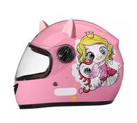 QJWMatic Casco De Motocicleta Integral para Niños Cascos Protectores Ligeros con Visera Solar Niños Y Niñas De 3 A 12 Años Cuatro Estaciones C,48-55CM