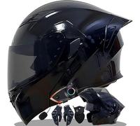 QJWMatic Casco De Motocicleta Modular Integral con Bluetooth Integrado Y Visera Doble, Homologado ECE para Hombres Y Mujeres C,M55-56CM