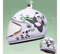 QJWMatic Casco De Motocicleta Retro para Niños Lindo Casco De Cara Completa con Visera Ciclomotor De Calle Scooter ATV Casco para Niños Y Niñas De 4 A 15 Años B,46-53CM