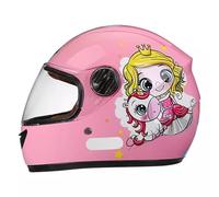 QJWMatic Casco Integral De Motocicleta para Niños De Cuatro Estaciones con Visera Solar para Niños Y Niñas De 3 A 12 Años D,48-55CM