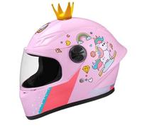 QJWMatic Casco Integral para Moto, Scooter Eléctrico, ATV, Homologado ECE con Visera Solar para Niños Y Niñas De 3 A 10 Años. H,48-54cm