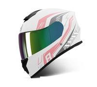 QJWMatic Cascos de Moto para Hombre y Mujer, antivaho, Doble Visera, modulares, de Cara Completa, abatibles, Casco Modular de Calle Aprobado por ECE para Adultos H,54-61cm