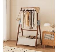 QJWMatic Perchero De Bambú Independiente, Portátil, Plegable Y De Altura Ajustable para Entradas, Dormitorios, Pasillos Y Vestidores B,60CM