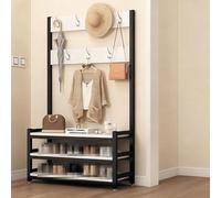 QJWMatic Perchero de Entrada con Zapatero Integrado. Perchero Independiente para Dormitorio u Oficina. Barra de Almacenamiento. B,80CM