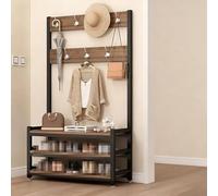 QJWMatic Perchero de Entrada con Zapatero Integrado. Perchero Independiente para Dormitorio u Oficina. Barra de Almacenamiento. A,60CN