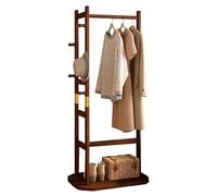 QJWMatic Perchero de Madera Independiente con estantes para Zapatos y Zapatos. Ideal para el Dormitorio o el recibidor B,60CM