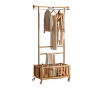 QJWMatic Perchero De Madera Maciza, Moderno Organizador De Ropa Independiente con Estantes De Almacenamiento, Perchero para Colgar Ropa En El Dormitorio Y La Sala De Estar C,60CM