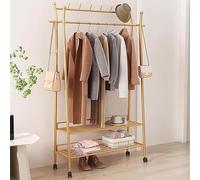 QJWMatic Perchero De Pie con Luz, Móvil Y con Ruedas, Ideal para Esquinas De Salón Y Dormitorios B,80CM