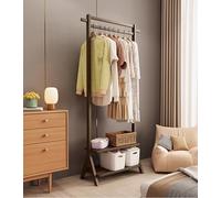 QJWMatic Perchero Independiente para Ropa, Perchero con 2 Estantes, Sencillo, para Sala De Estar Apartamento Pequeño Multiusos B,100CM