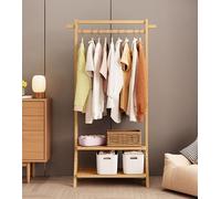 QJWMatic Perchero Independiente para Ropa, Perchero con 2 Estantes, Sencillo, para Sala De Estar Apartamento Pequeño Multiusos A,70CM