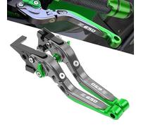 QJY-Motor Part-Store Z650 Regulables Manetas Embrague de Freno Palanca CNC Aluminio para Z650 Z 650 2017 2018 2019 2020 NINJA 650R ER6F V.ersy-s 650 1000 Vulcan S 650cc- Titanio/Verde